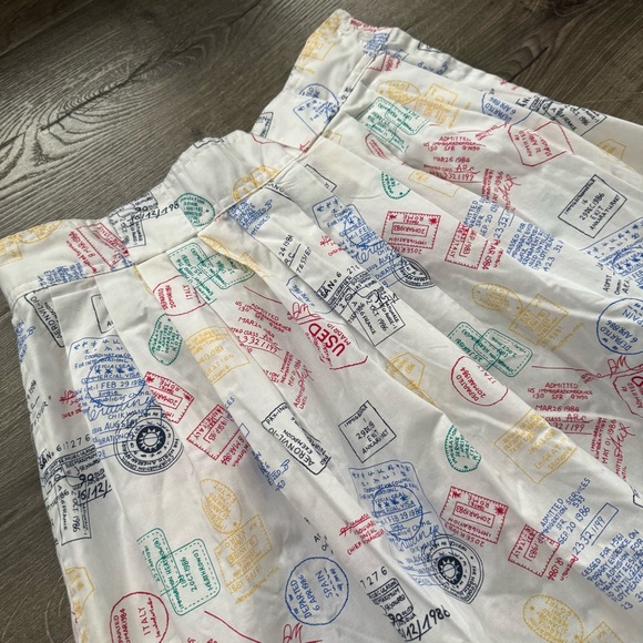 Vintage Carriage Court Classics Postage Travel Novelty Printed Midi Skirt - Picture 2 of 7